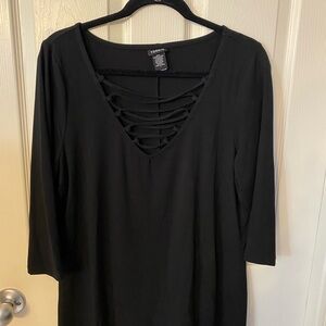 Torrid Black Criss Cross Foxy Top